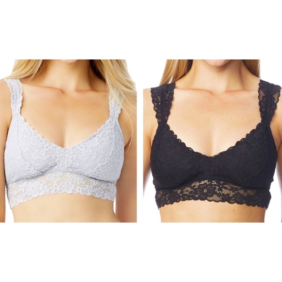 sz: S - Women’s Silver & Black Lace Convertible Bralette Bundle - Picture 1 of 8